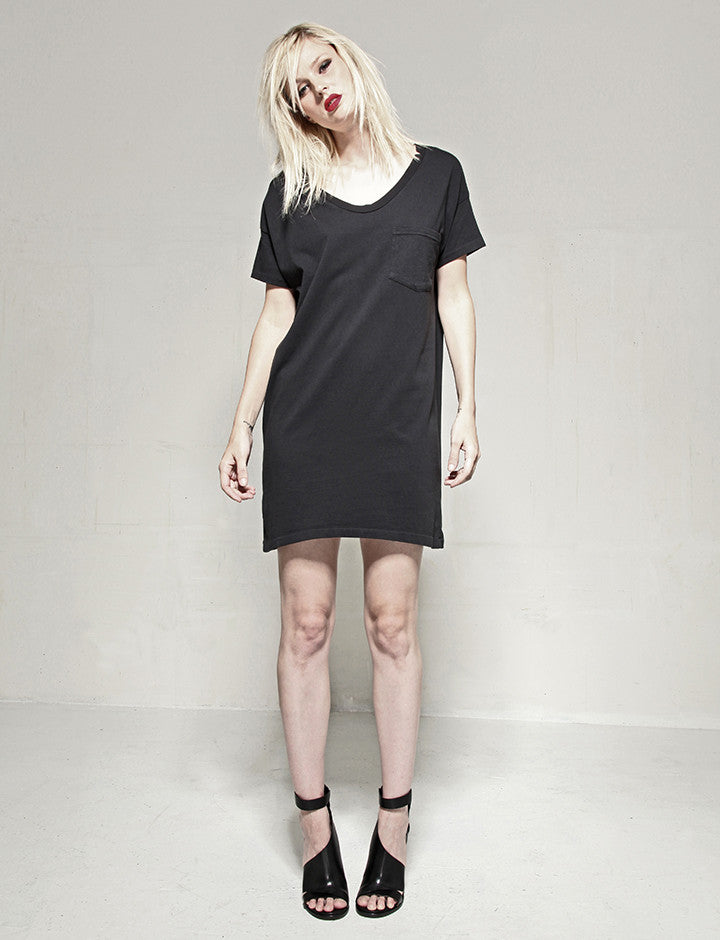 #60 Tee Dress, Black Wash